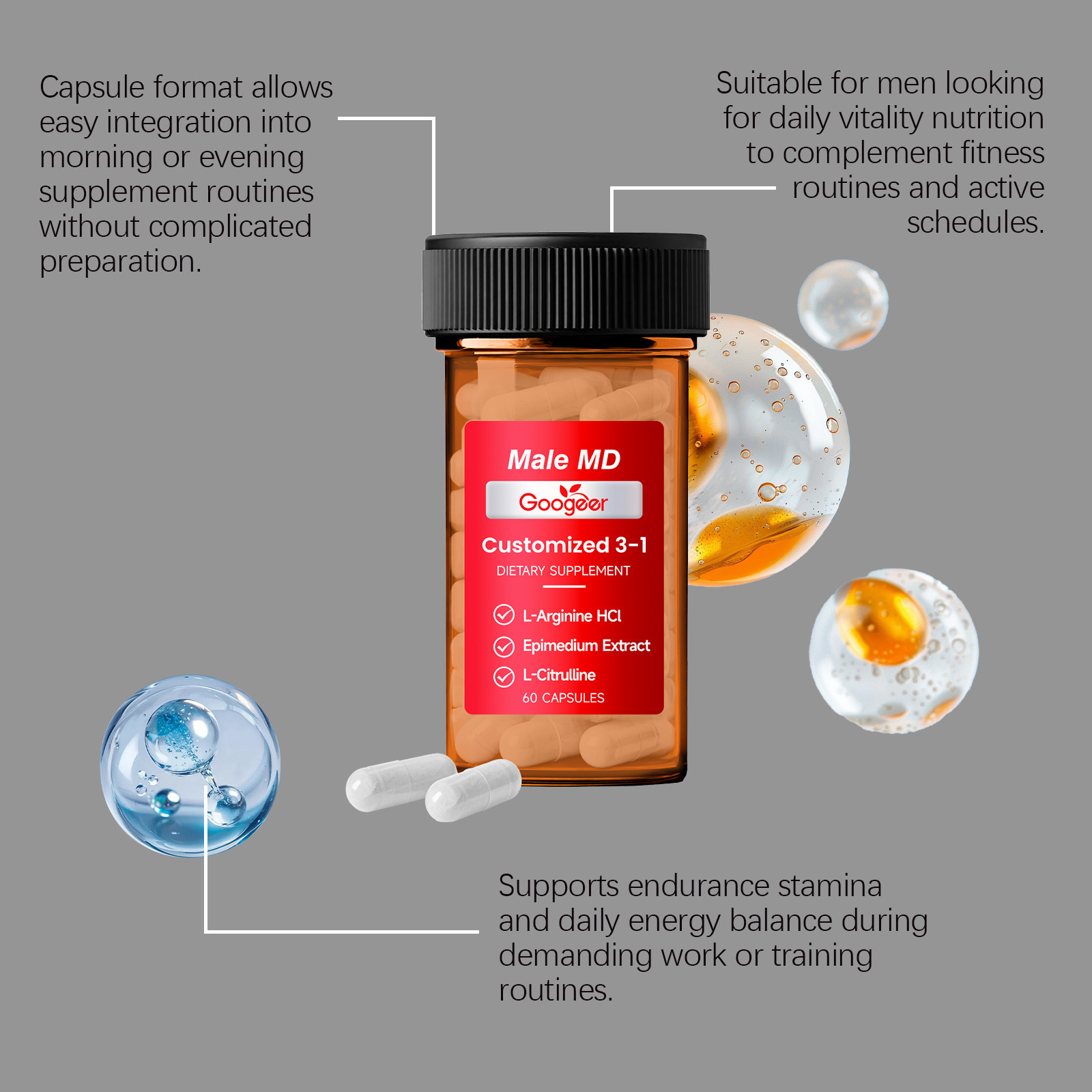 GOOGEER Men's Health Capsules  – Nutrition For Health Fitness & Sport Melvin Williams recenzja i cena