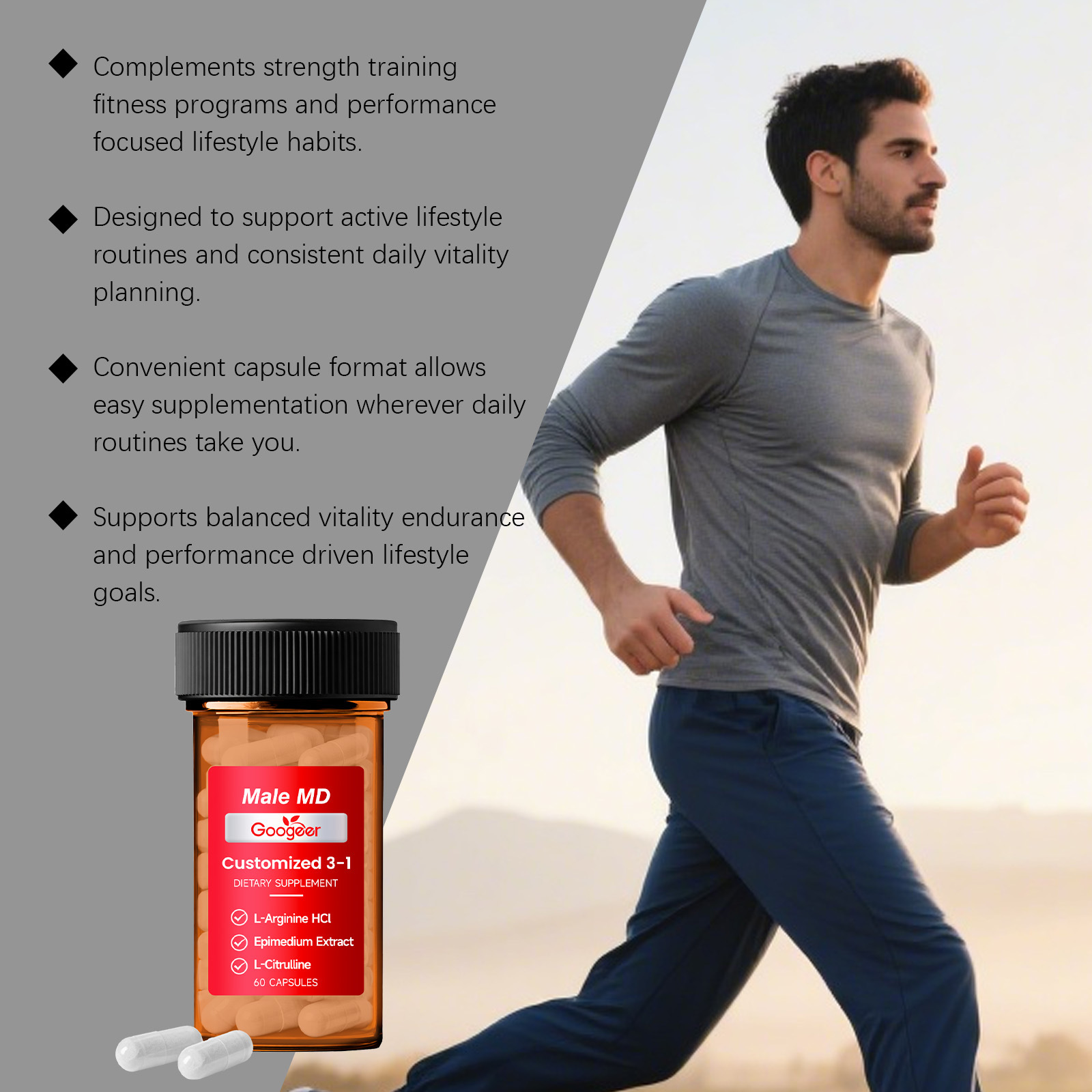 GOOGEER Men's Health Capsules  – Nutrition For Health Fitness & Sport Melvin Williams recenzja i cena
